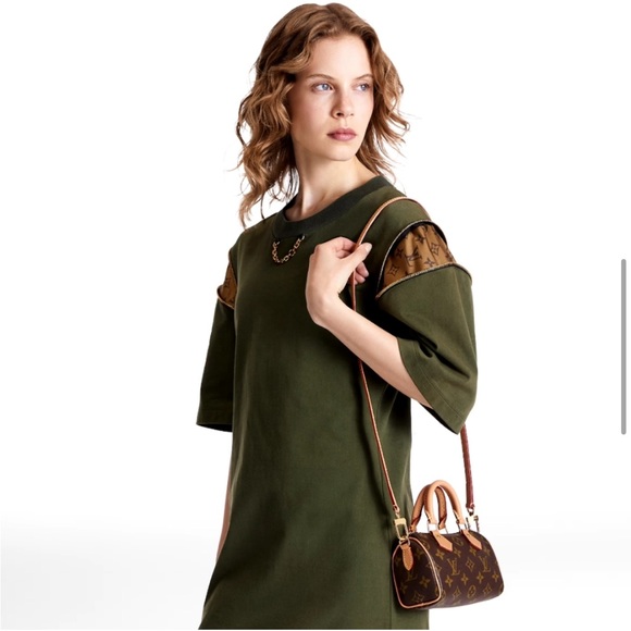 Louis Vuitton Nano Speedy Crossbody Bag Monogram Canvas Leather LV Mini Purse - Picture 15 of 17